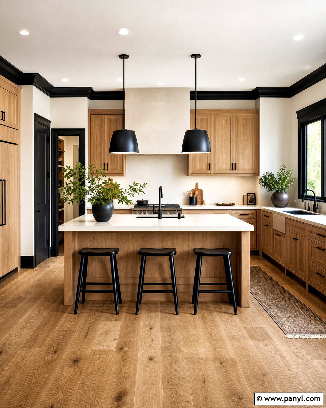 Black Trim With White Oak Cabinets - 20 dark painted trim ideas