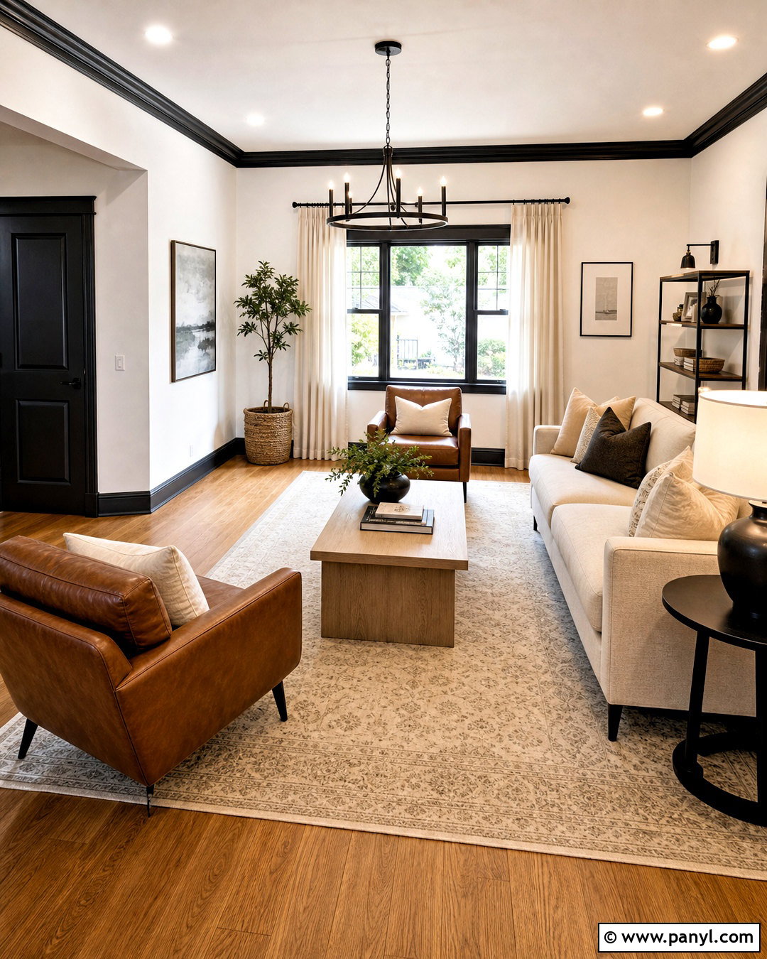 Black Trim With White Walls - 20 dark painted trim ideas