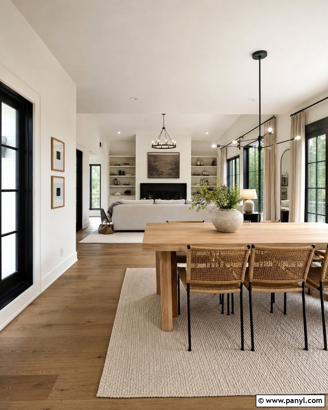 Black Trim With White Walls And Oak Floors - 45 darker trim lighter walls