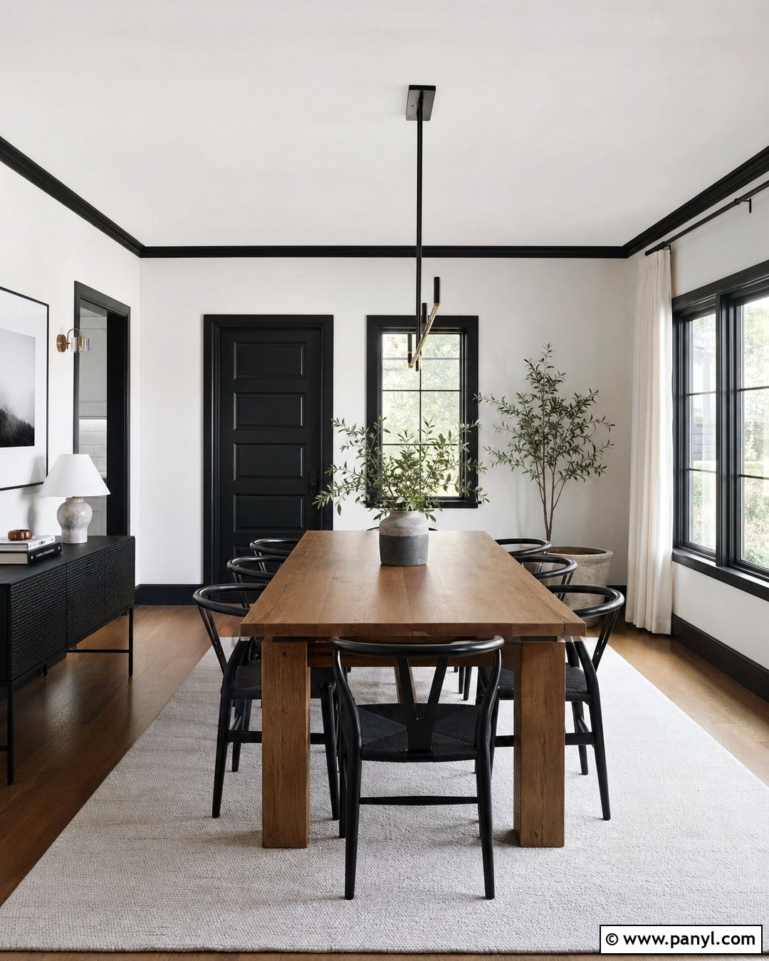 Black Trim - 25 Trim Color For White Walls