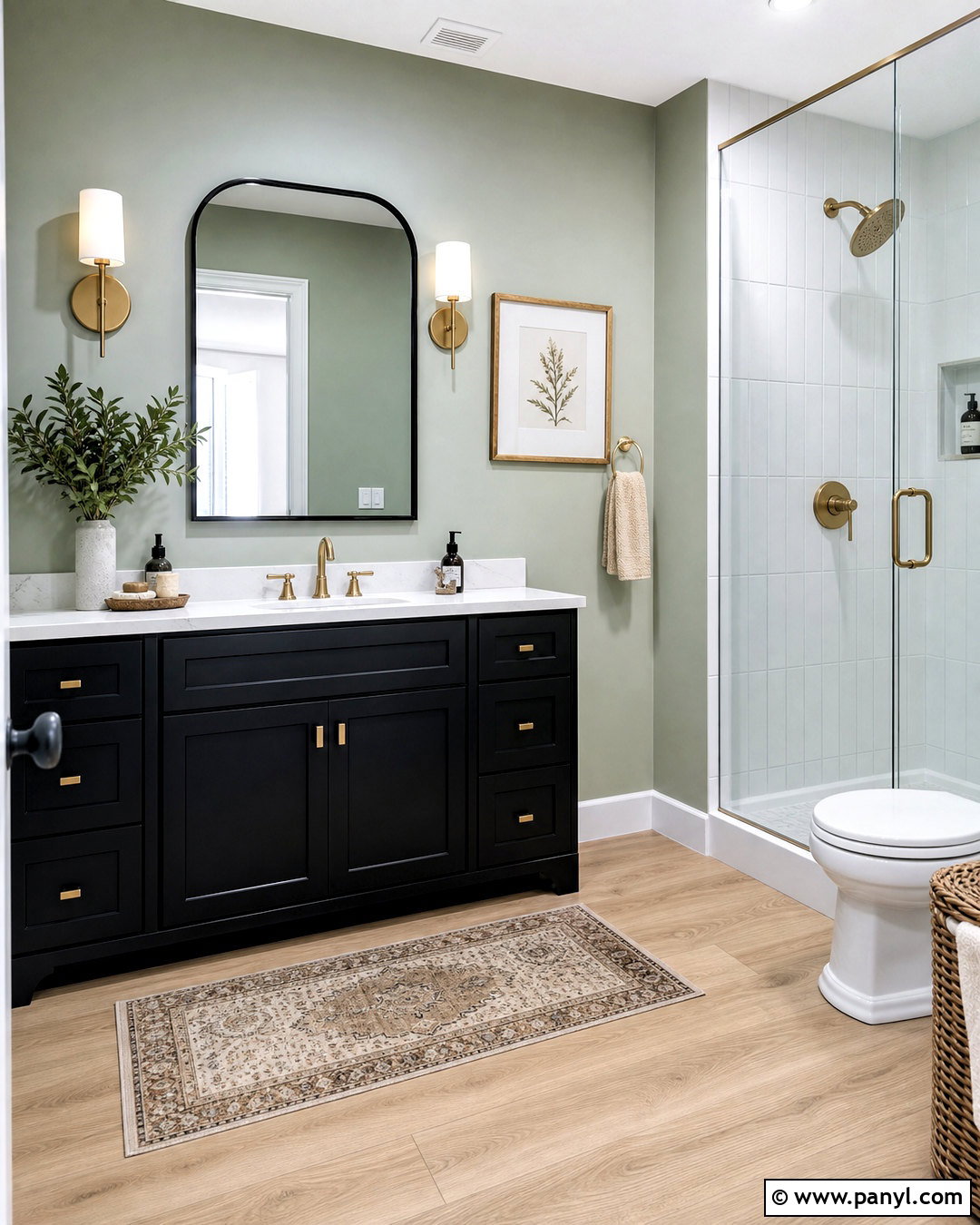 Black Vanity With Sage Green Bathroom Walls - 20 sage green and black bathroom ideas