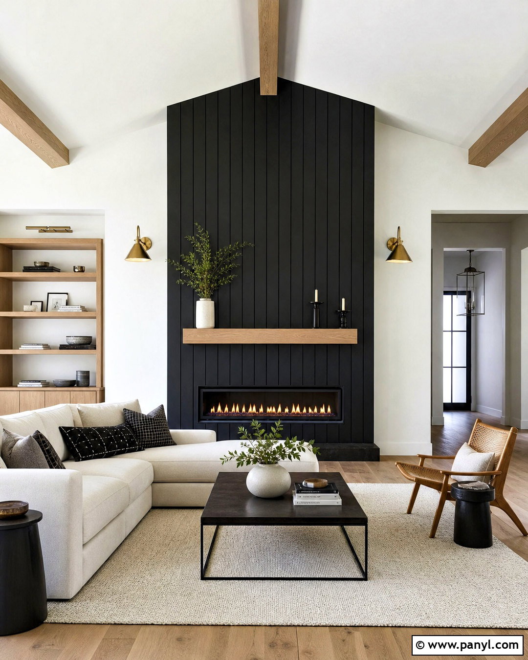 Black Vertical Shiplap Fireplace - 20 shiplap wall with fireplace ideas