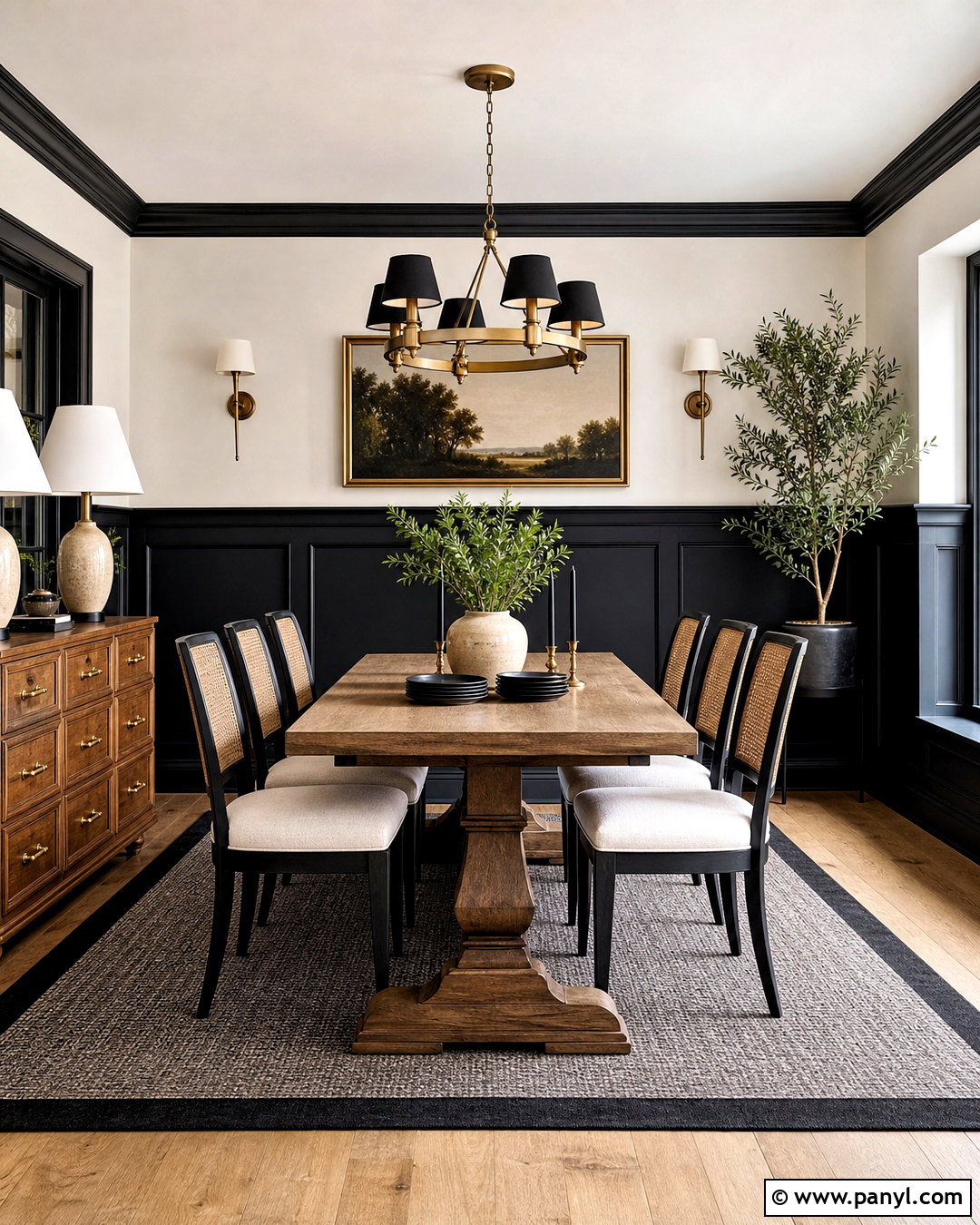 Black Wainscoting Dining Room - 20 black accent wall dining room ideas