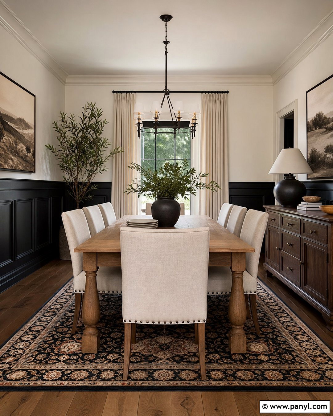 Black Wainscoting Dining Room - 35 black painted room ideas