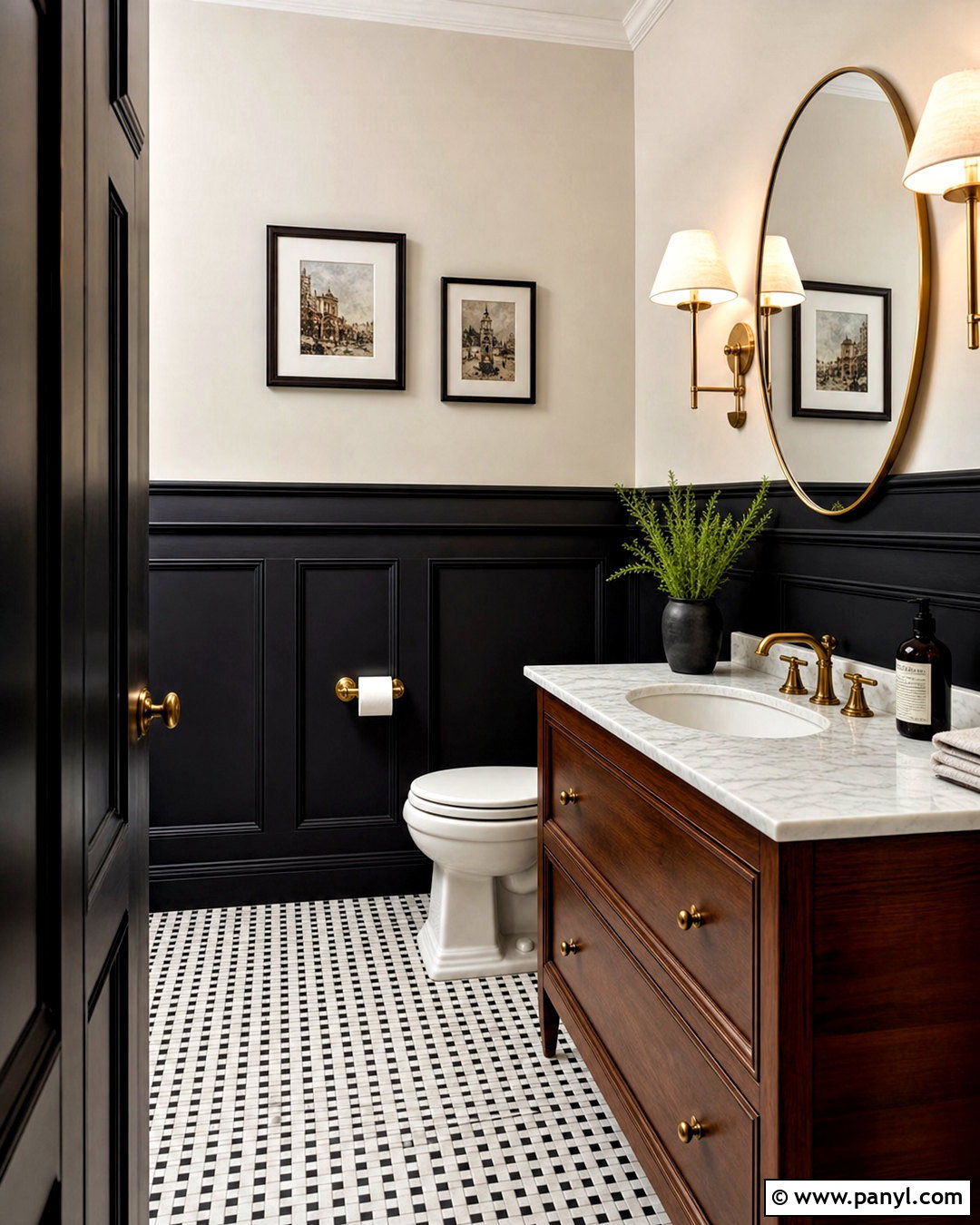 Black Wainscoting Half Bathroom - 20 black half bathroom ideas