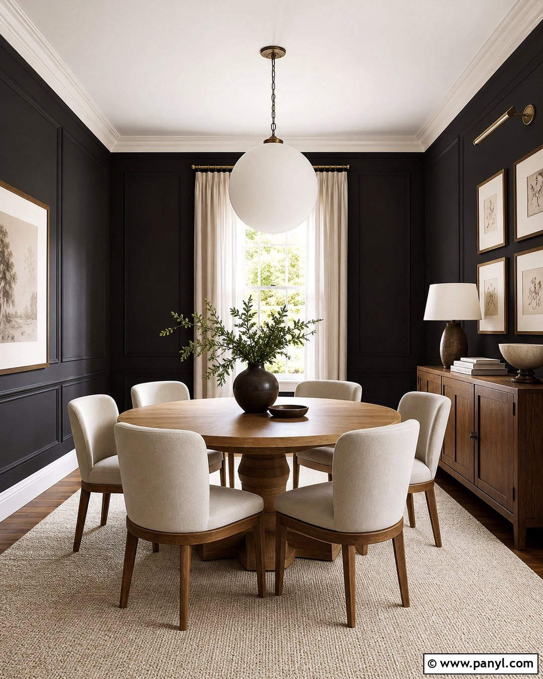 Black Wainscoting Room With White Trim - 30 Black Walls White Trim Ideas