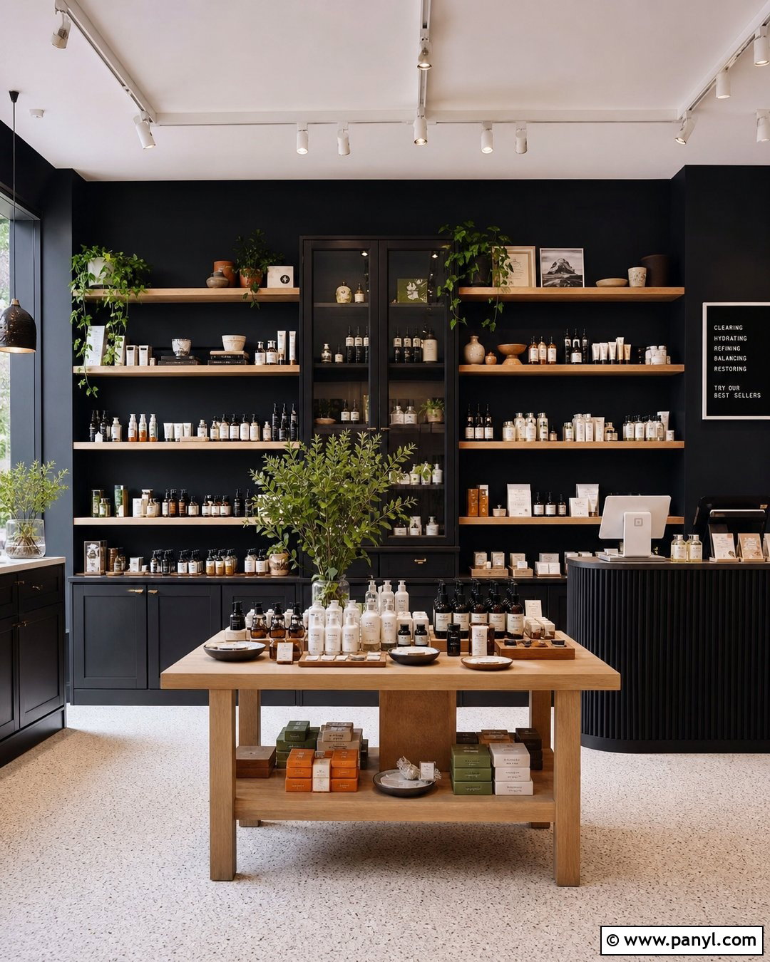 Black Wall Apothecary Store - 20 Black Walls Retail Ideas