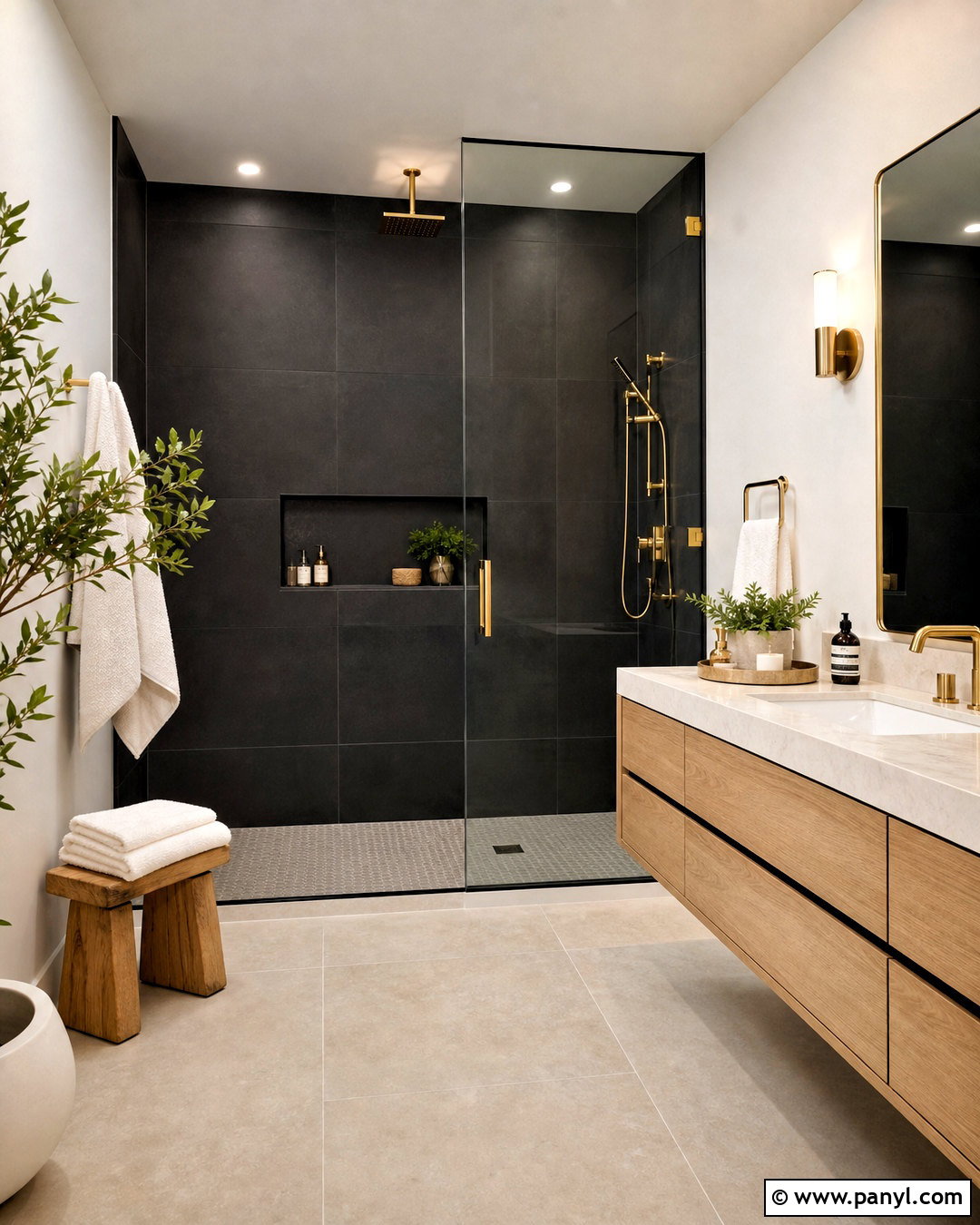Black Wall Bathroom - 20 black wall design ideas