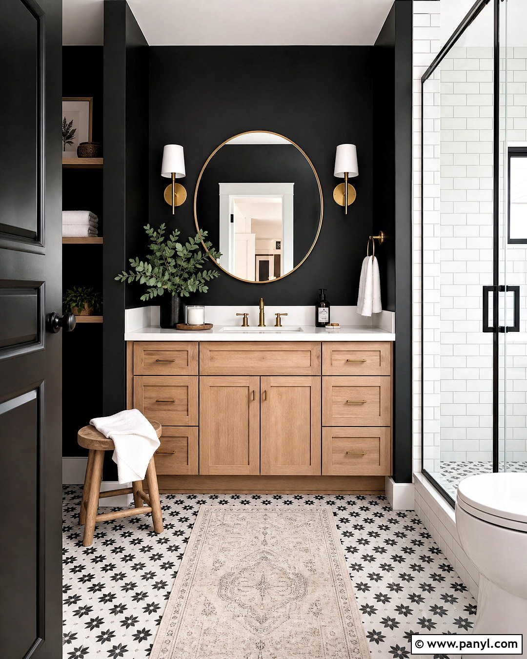 Black Wall Bathroom With White Tile - 20 black wall room ideas