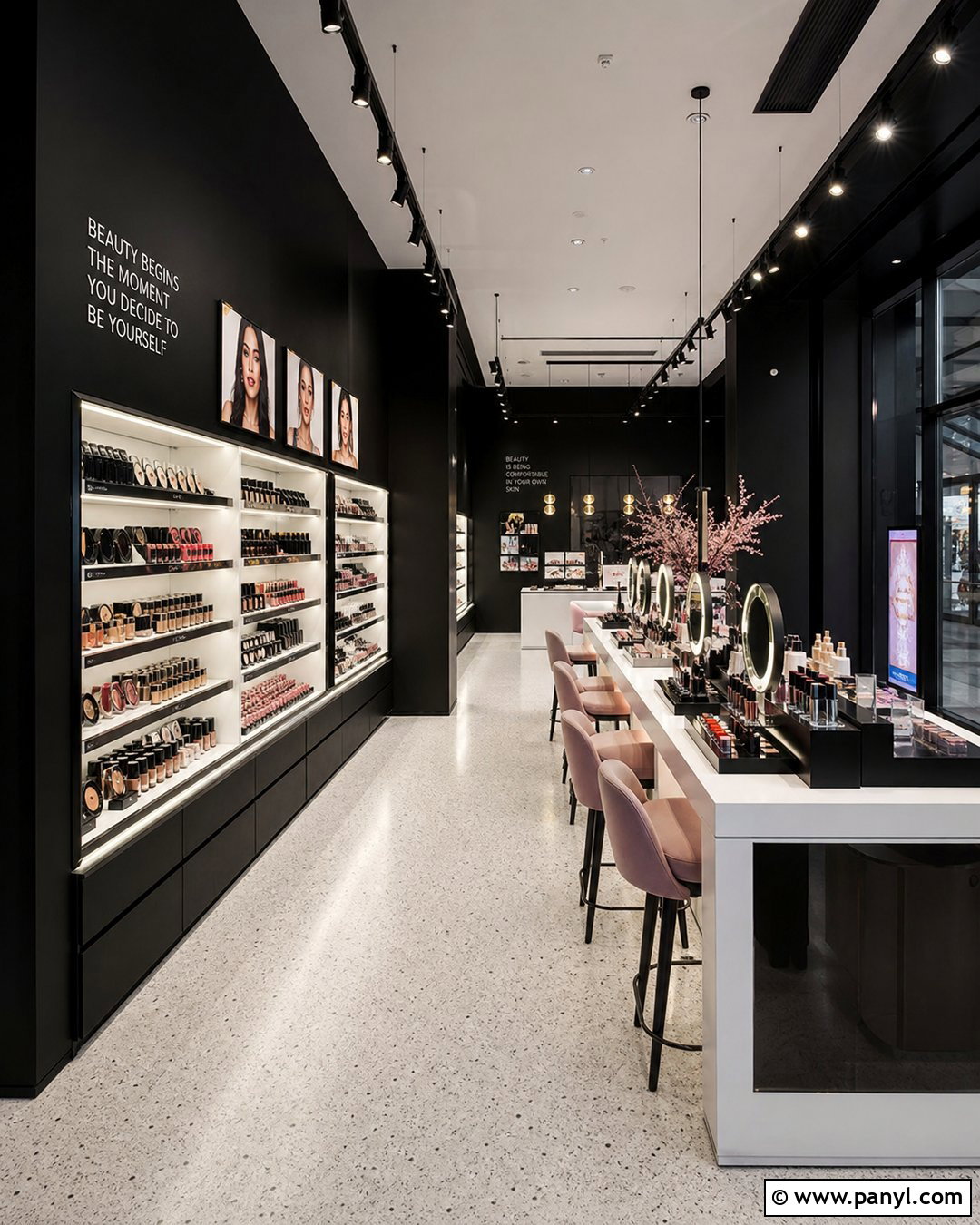 Black Wall Beauty Store - 20 Black Walls Retail Ideas