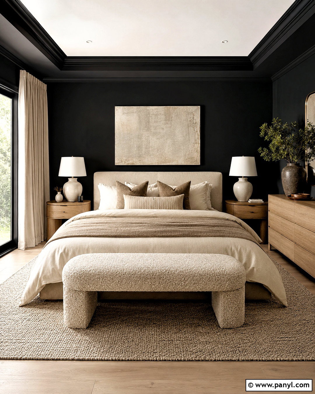 Black Wall Bedroom With Beige - 20 black wall in bedroom ideas