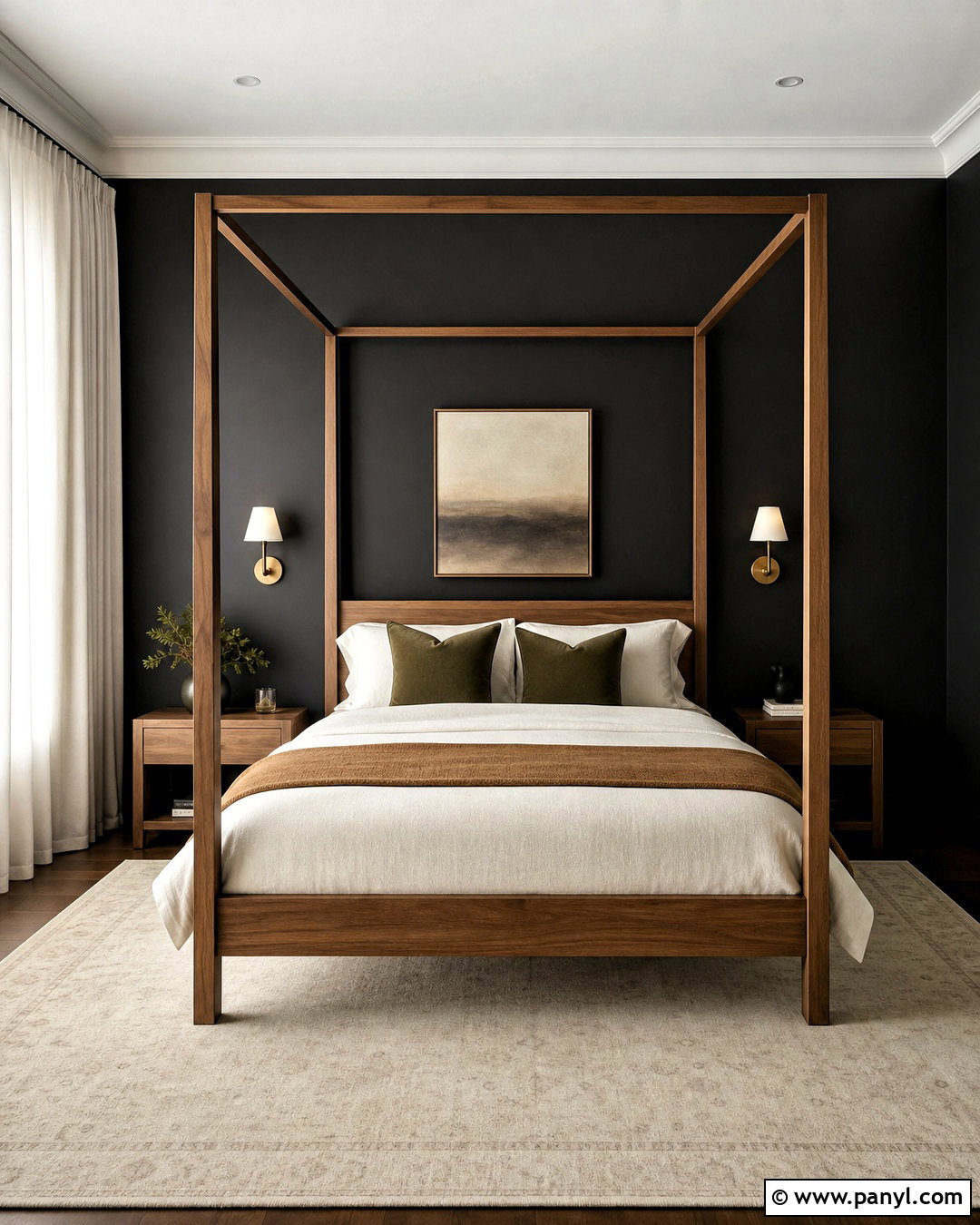 Black Wall Bedroom With Canopy Bed - 20 black wall bedroom decor ideas