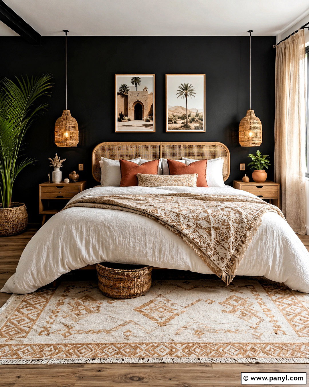 Black Wall Boho Bedroom - 20 one black wall bedroom ideas