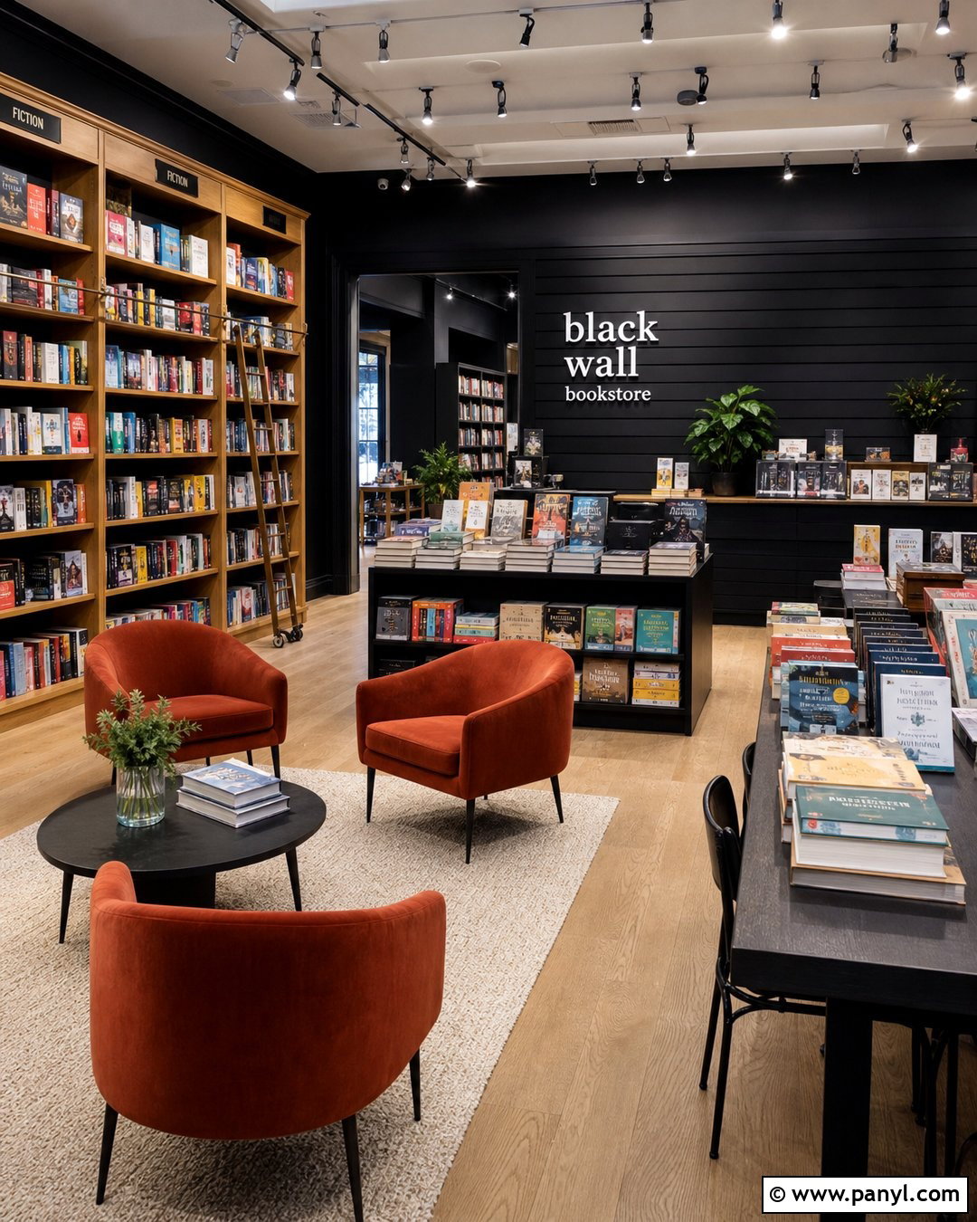 Black Wall Bookstore - 20 Black Walls Retail Ideas
