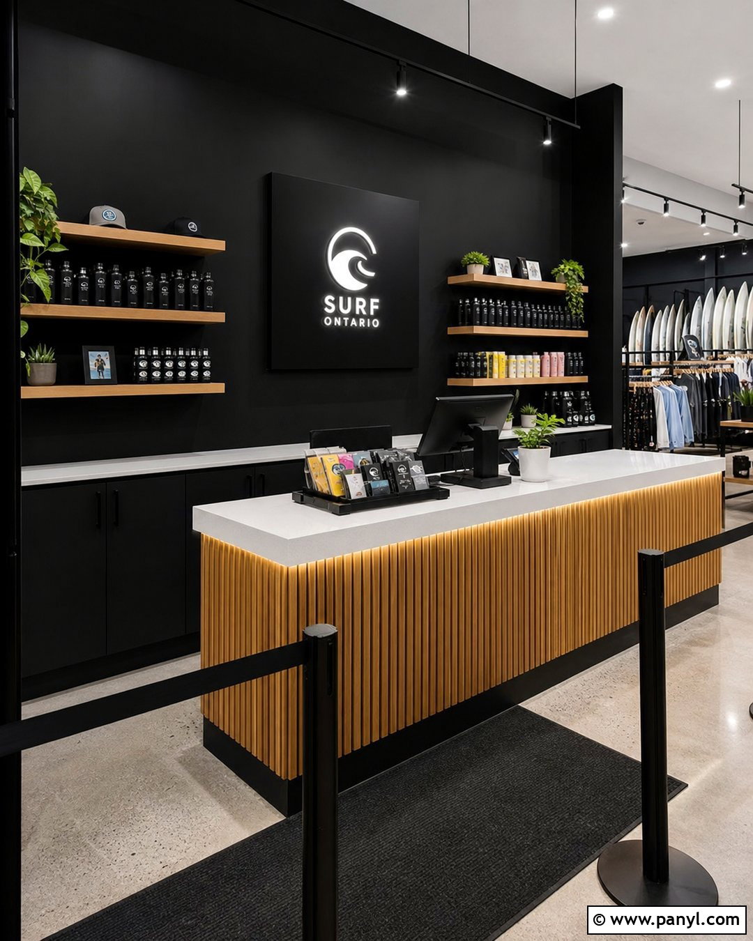 Black Wall Checkout Area - 20 Black Walls Retail Ideas