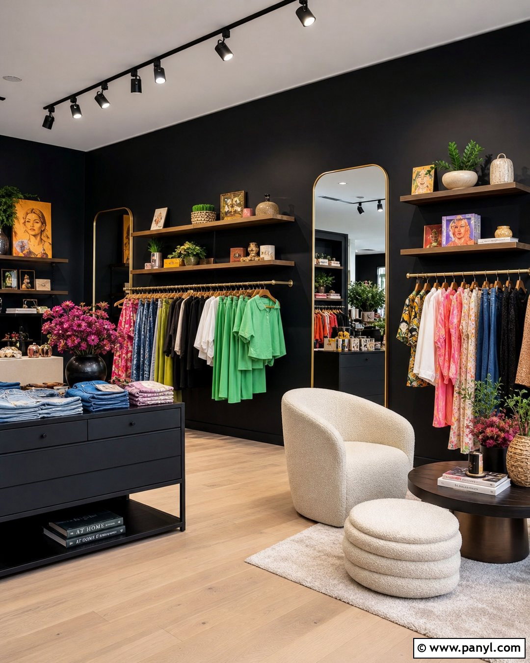 Black Wall Clothing Boutique - 20 Black Walls Retail Ideas