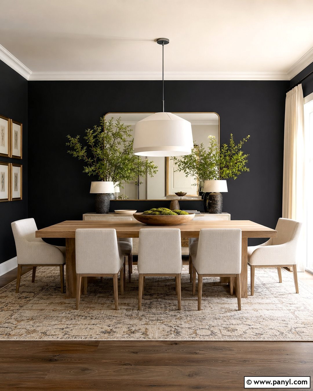 Black Wall Dining Room - 30 Black Wall Paint Ideas
