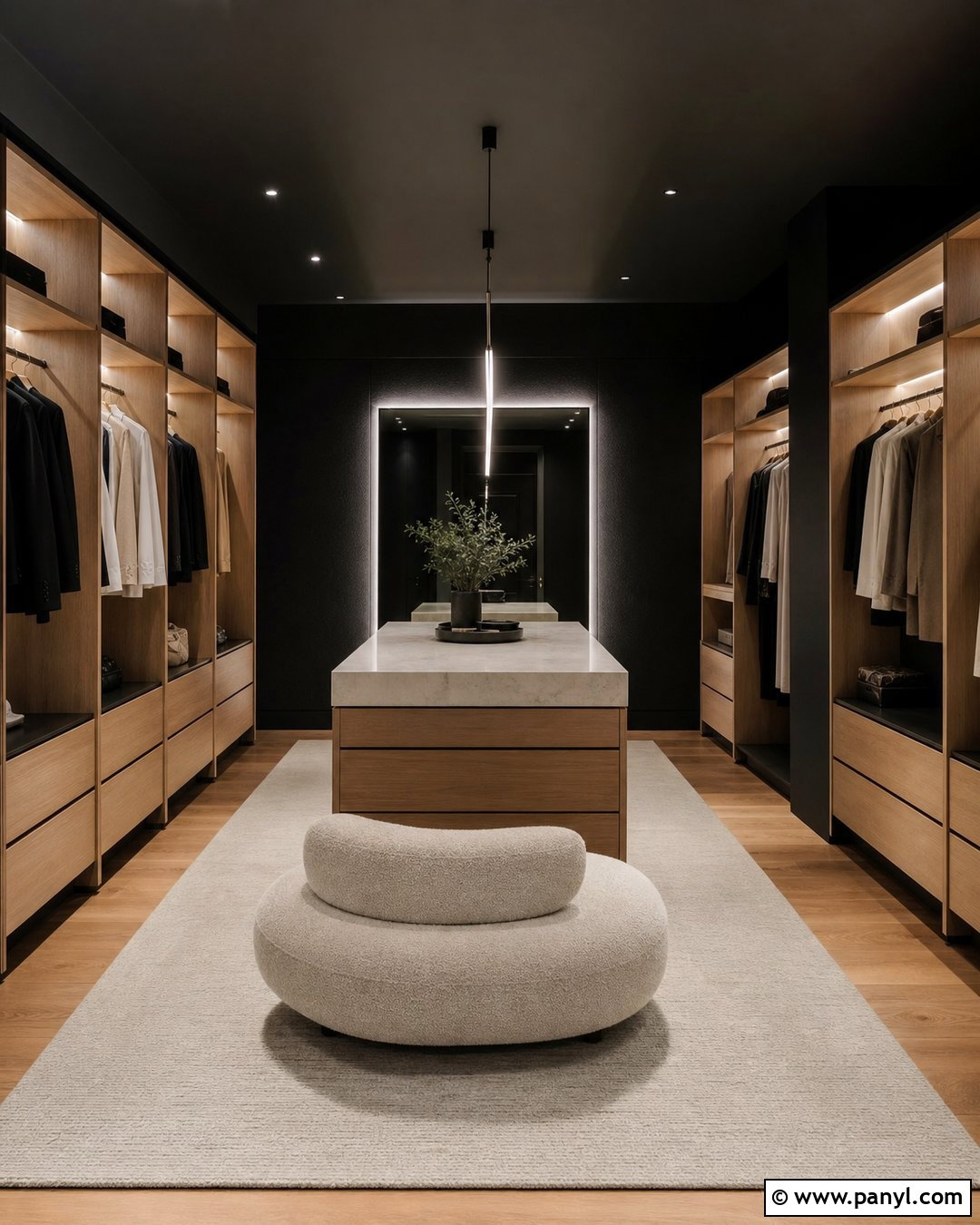 Black Wall Dressing Room With Black Ceiling - 20 Black Wall Dressing Room Ideas
