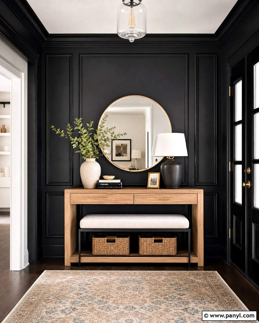 Black Wall Entryway - 20 black wall design ideas