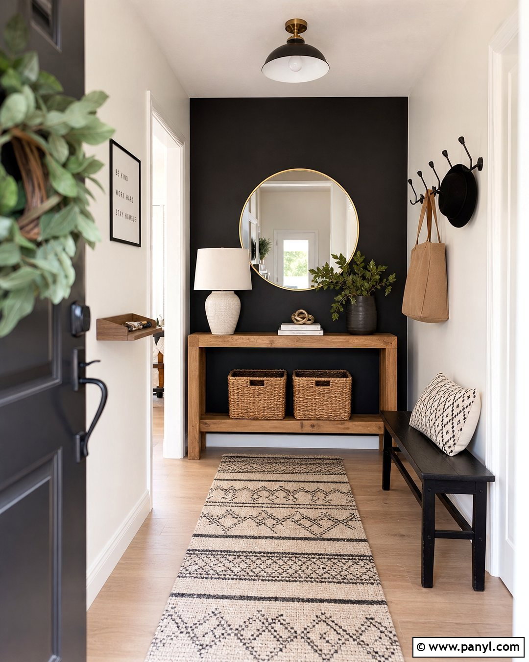 Black Wall Entryway - 25 Room With One Black Wall Ideas