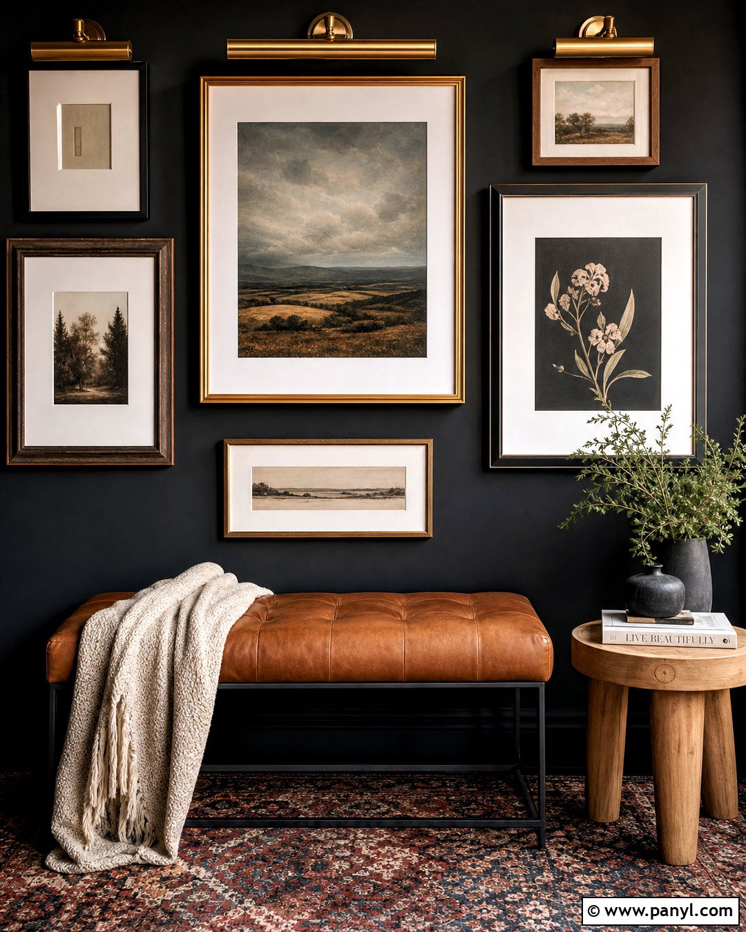 Black Wall Gallery Display - 20 black wall design ideas