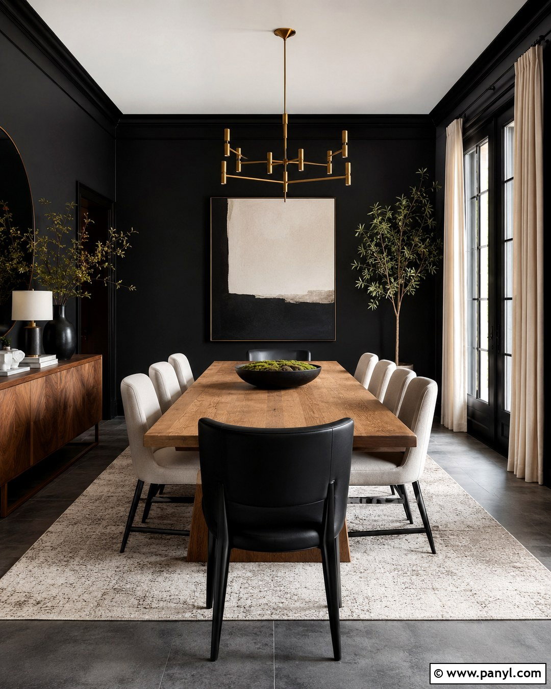 Black Wall Grey Floor Dining Room - 20 Black Wall Grey Floor Ideas