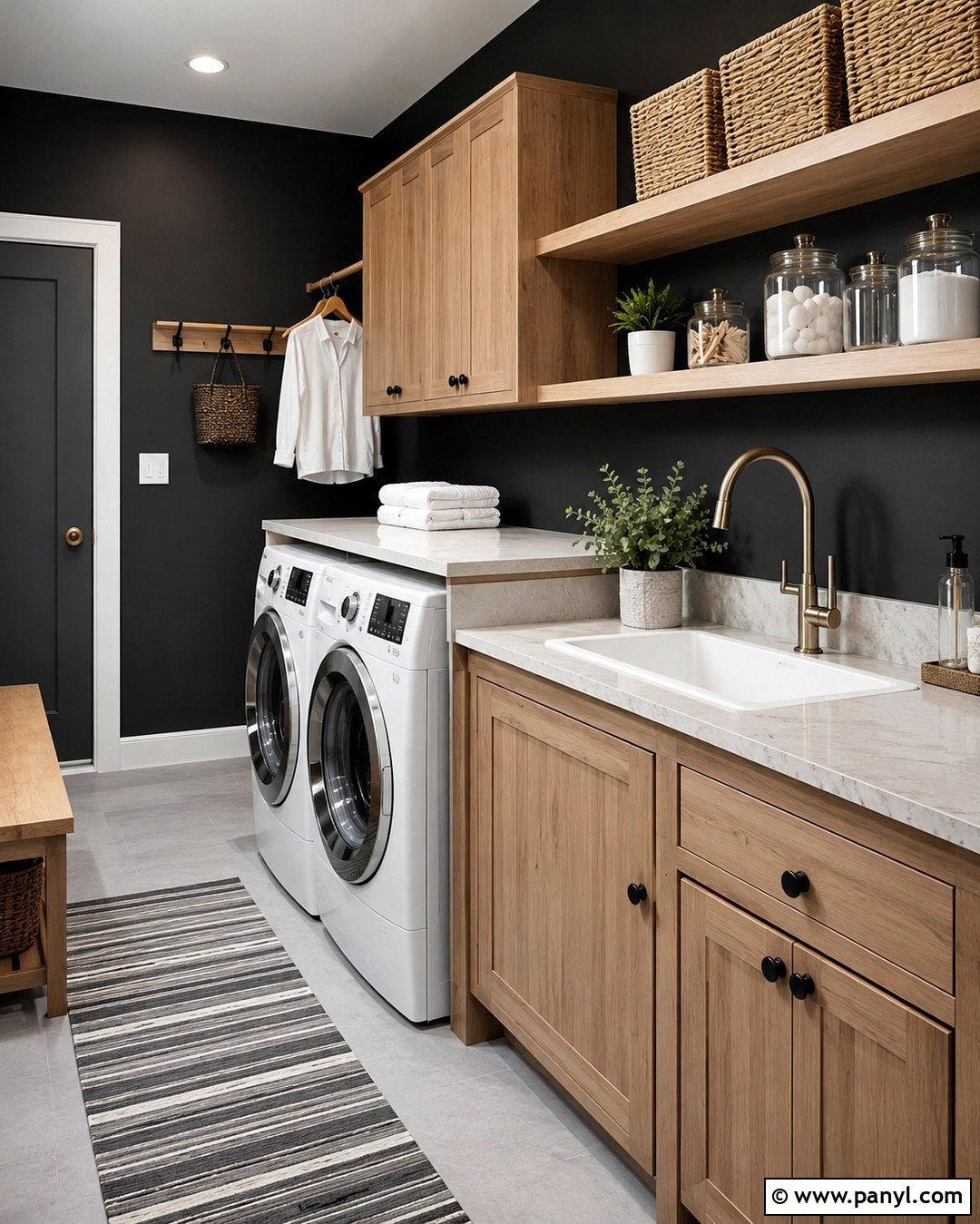 Black Wall Grey Floor Laundry Room - 20 Black Wall Grey Floor Ideas
