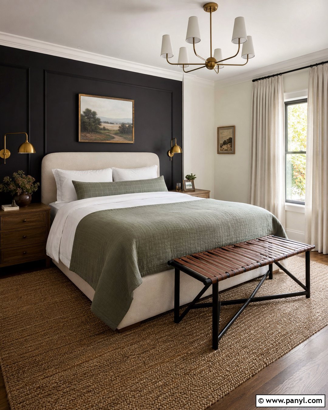 Black Wall Guest Bedroom - 25 Room With One Black Wall Ideas