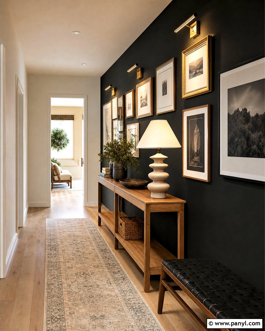 Black Wall Hallway Gallery - 20 black wall room ideas