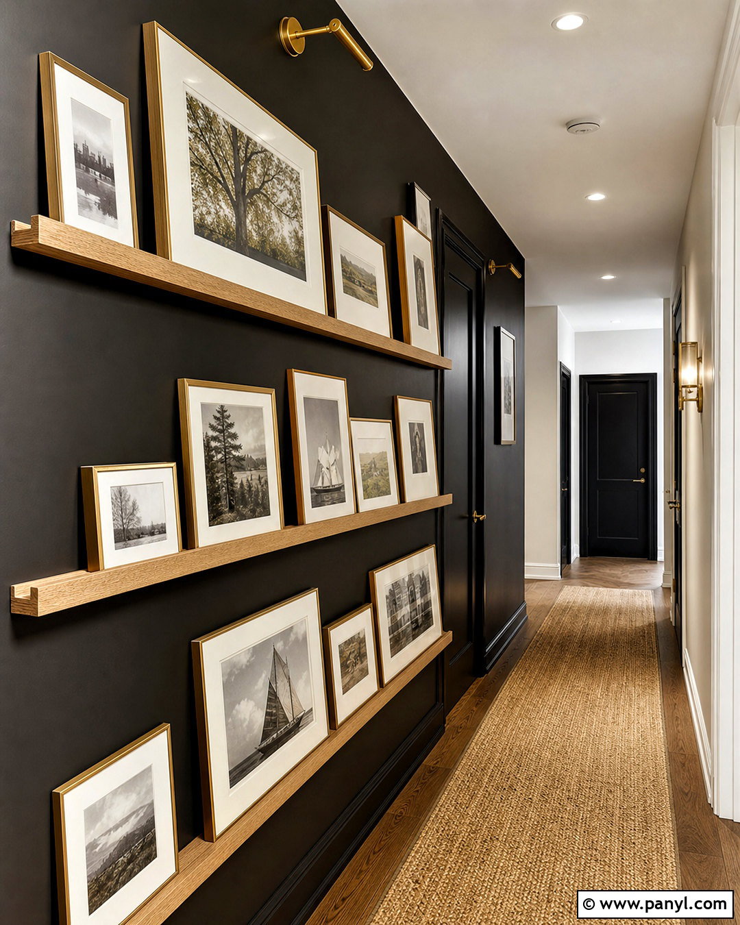 Black Wall Hallway - 20 black wall design ideas