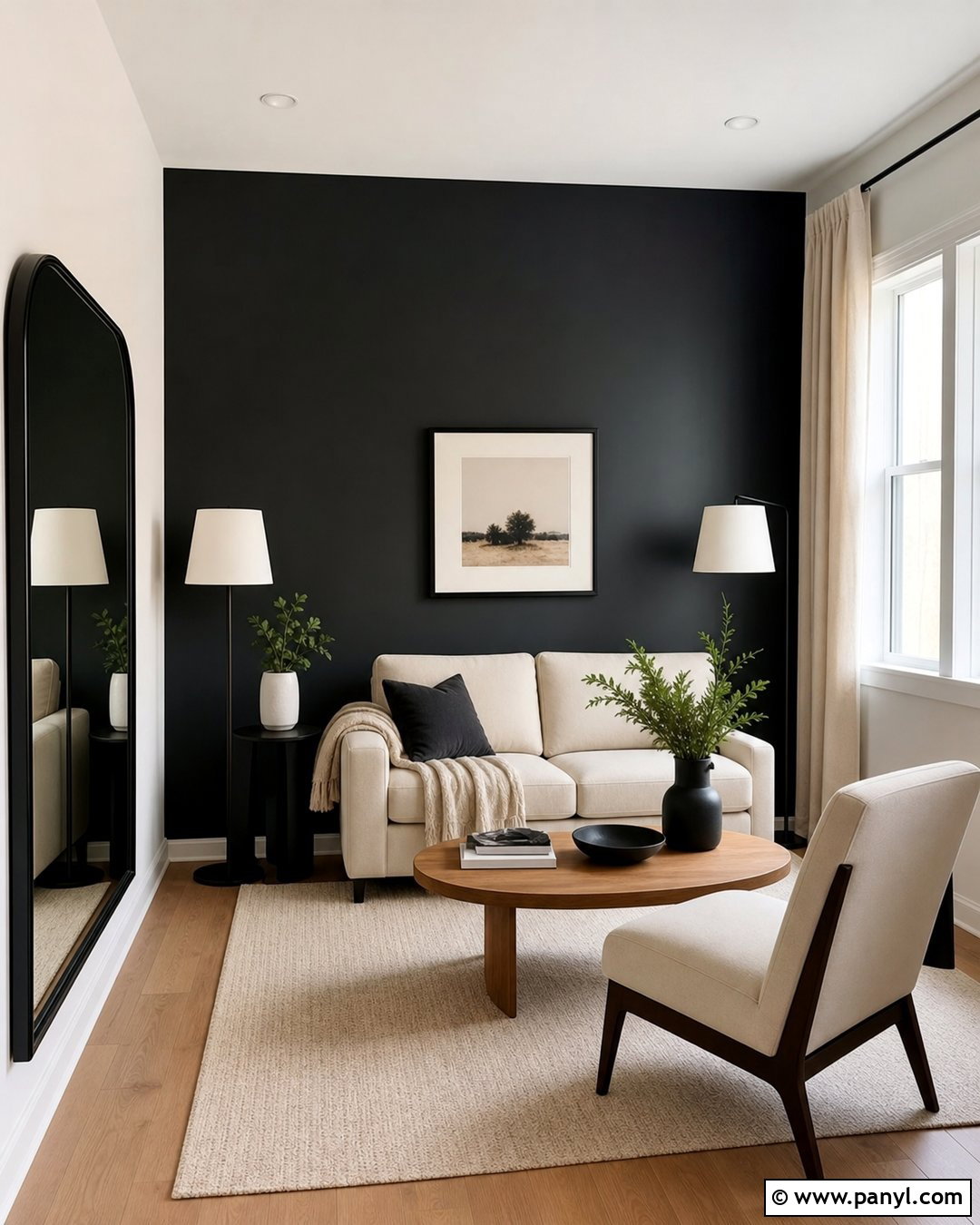 Black Wall In Small Living Room - 20 Painting One Wall Black Ideas