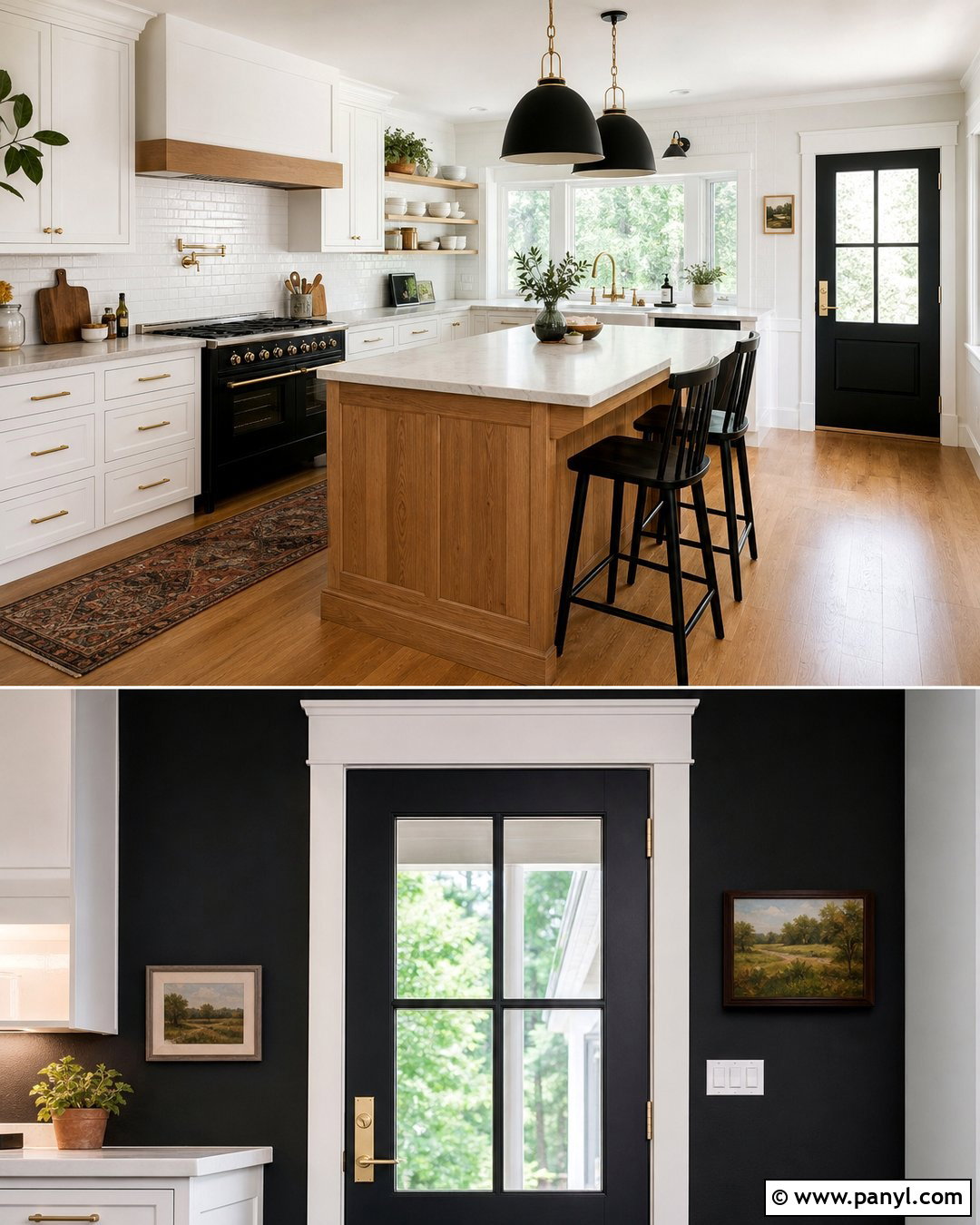 Black Wall Kitchen With White Trim - 20 Black Wall With White Trim Ideas