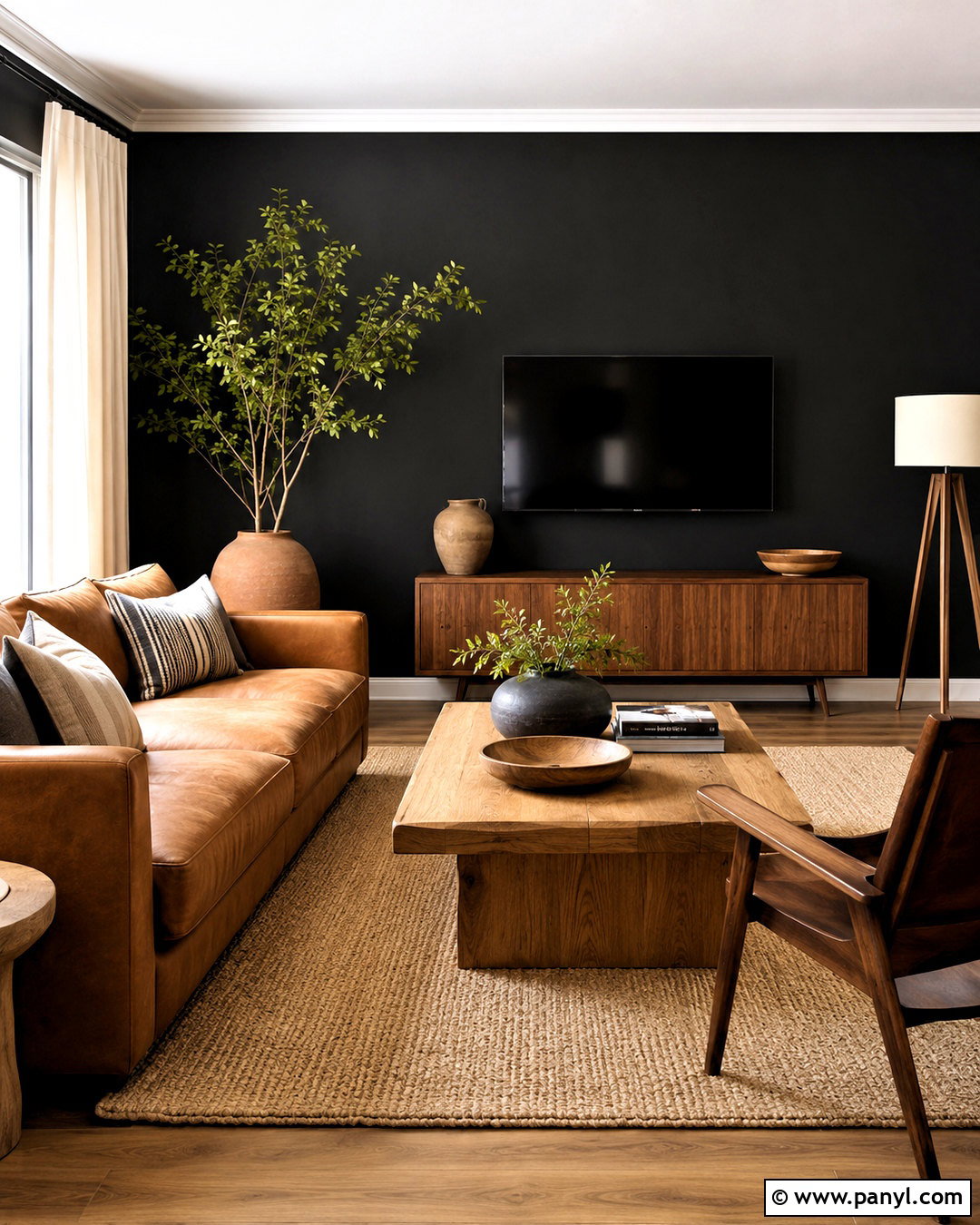 20 Black Wall Living Room Decorating Ideas That Feel Chic
