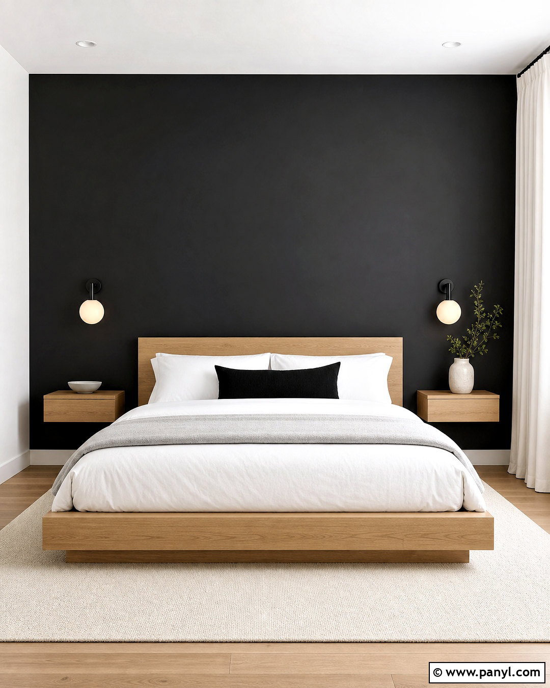 Black Wall Minimalist Bedroom - 20 black wall bedroom decor ideas