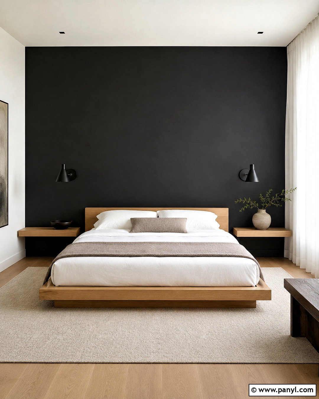 Black Wall Minimalist Bedroom - 20 one black wall bedroom ideas