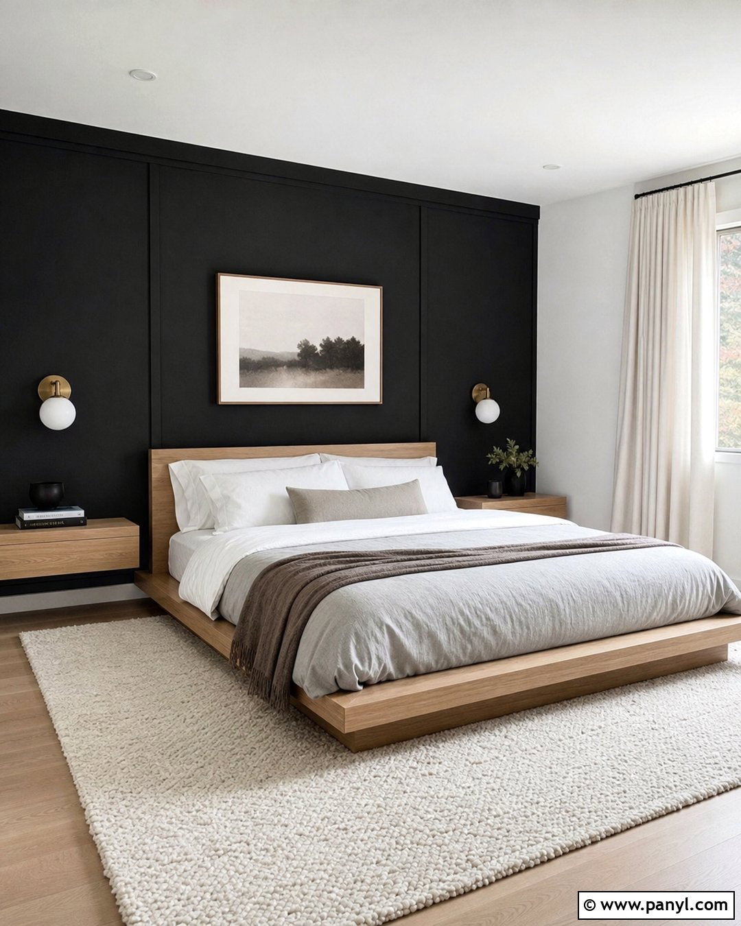 Black Wall Minimalist Bedroom - 30 Black Wall Paint Ideas