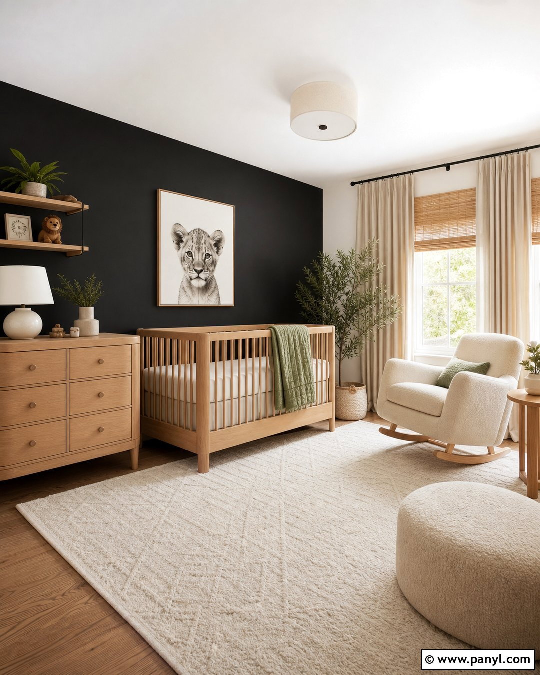 Black Wall Nursery - 25 Room With One Black Wall Ideas