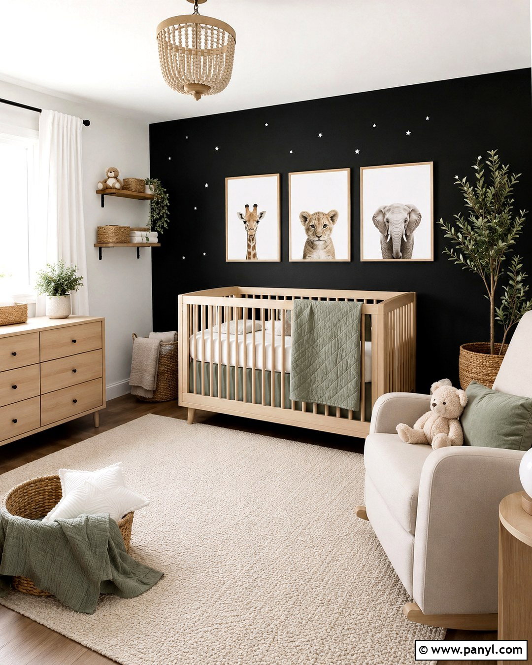 Black Wall Nursery - 20 White Room With One Black Wall Ideas
