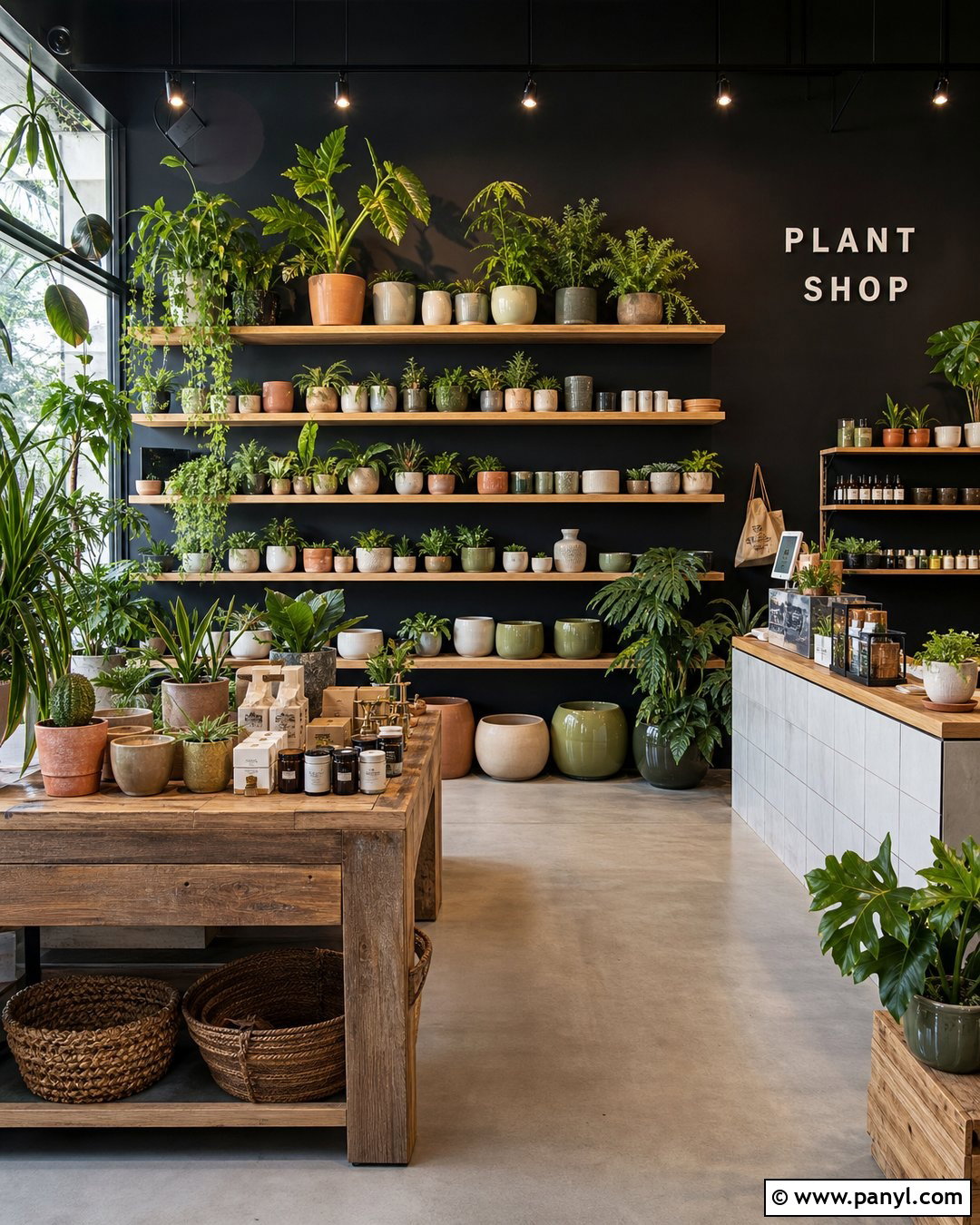 Black Wall Plant Shop - 20 Black Walls Retail Ideas