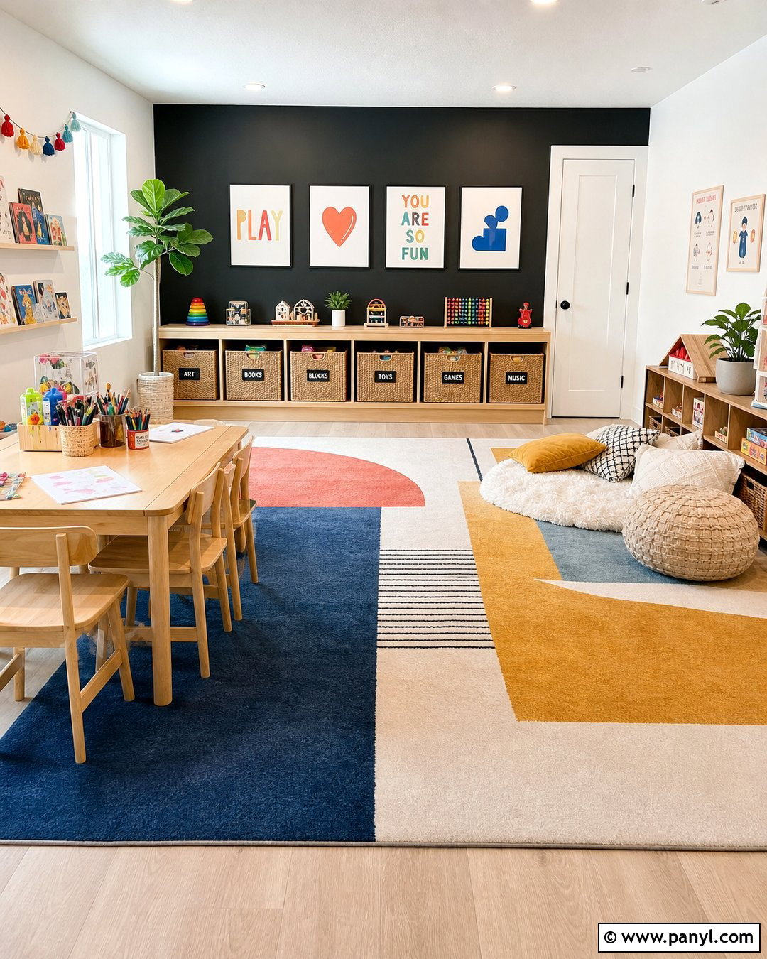 Black Wall Playroom - 25 Room With One Black Wall Ideas