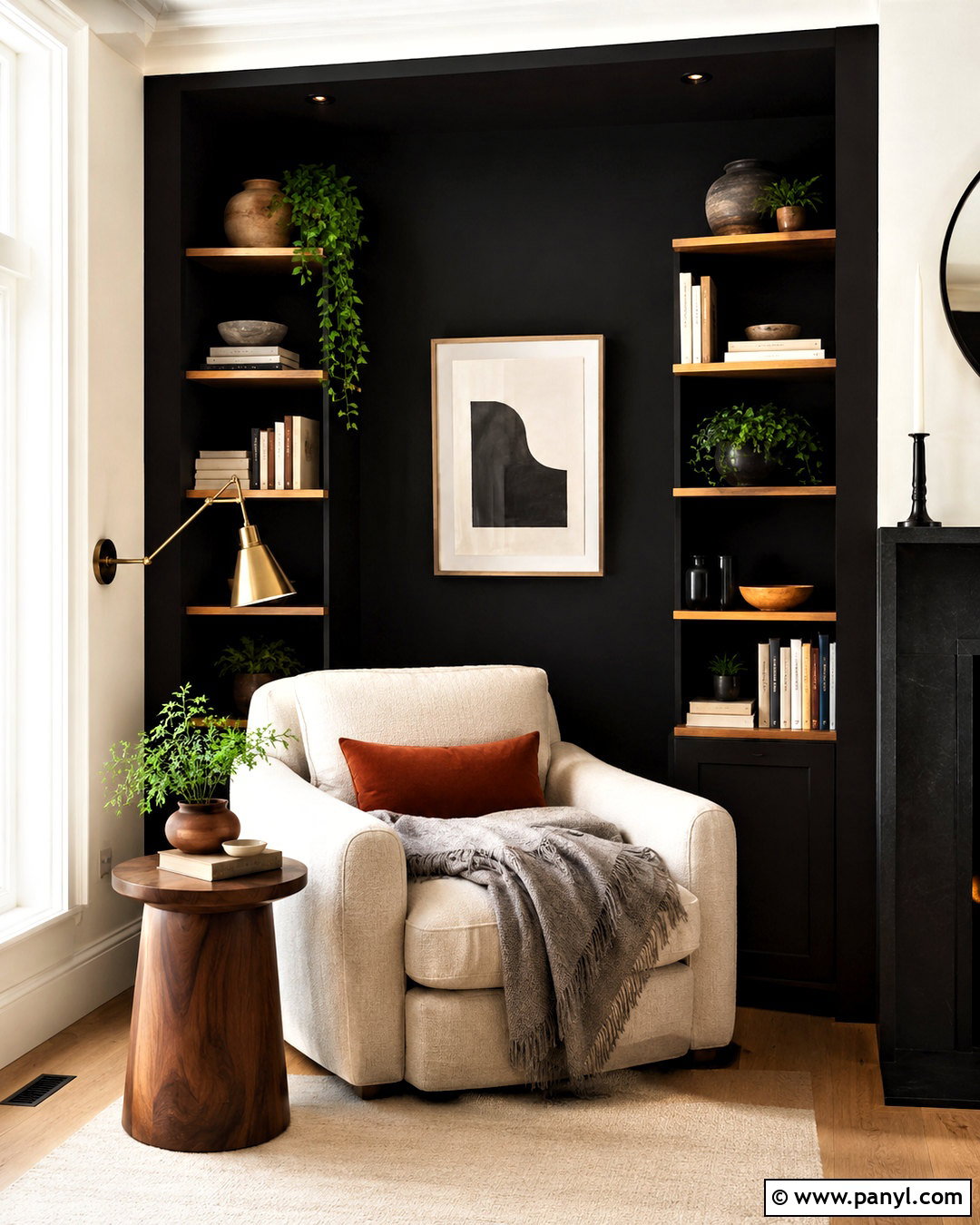 Black Wall Reading Nook - 20 black wall aesthetic ideas