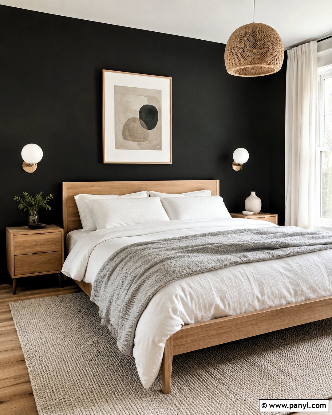 Black Wall Scandinavian Bedroom - 20 black wall aesthetic ideas