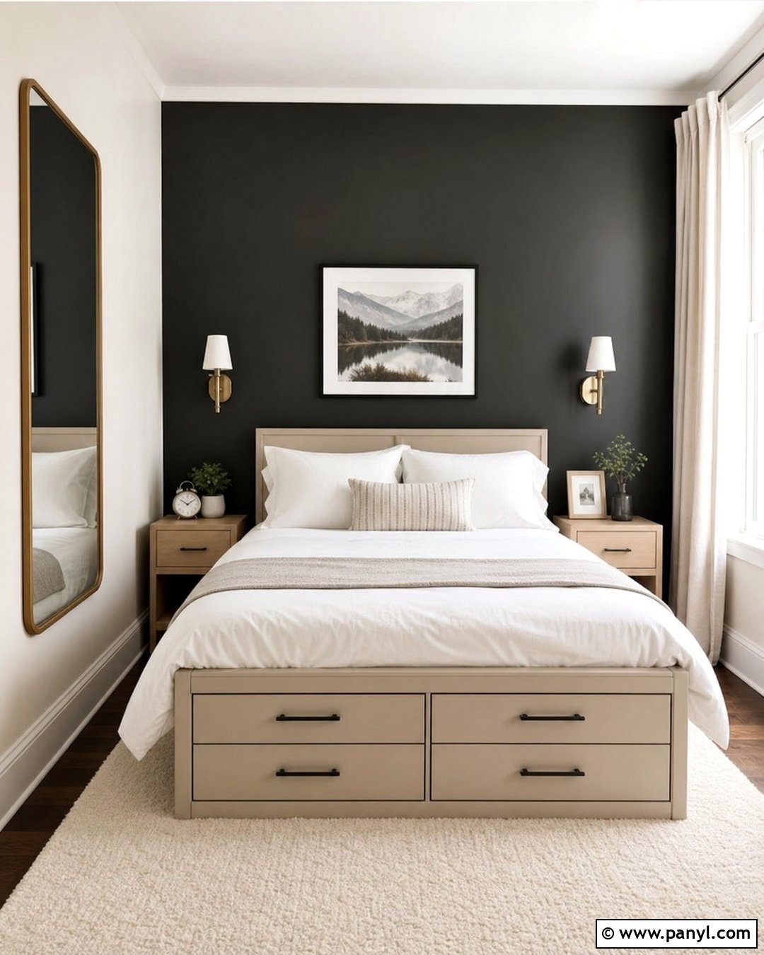 Black Wall Small Bedroom - 30 Black Wall Paint Ideas