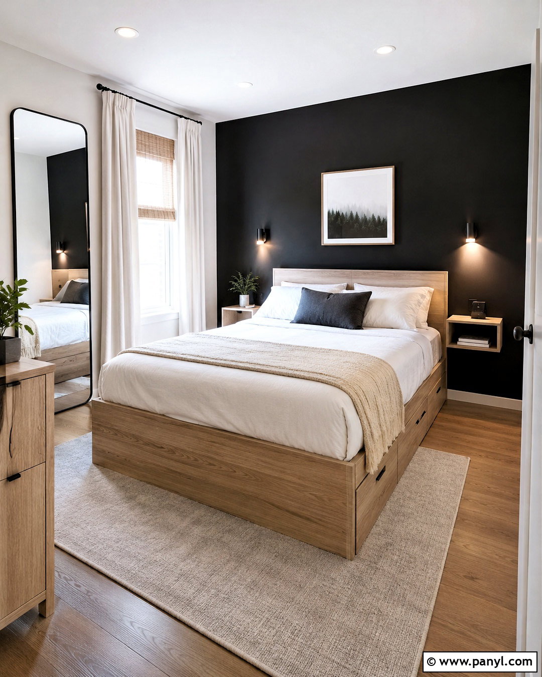 Black Wall Small Bedroom - 20 one black wall bedroom ideas