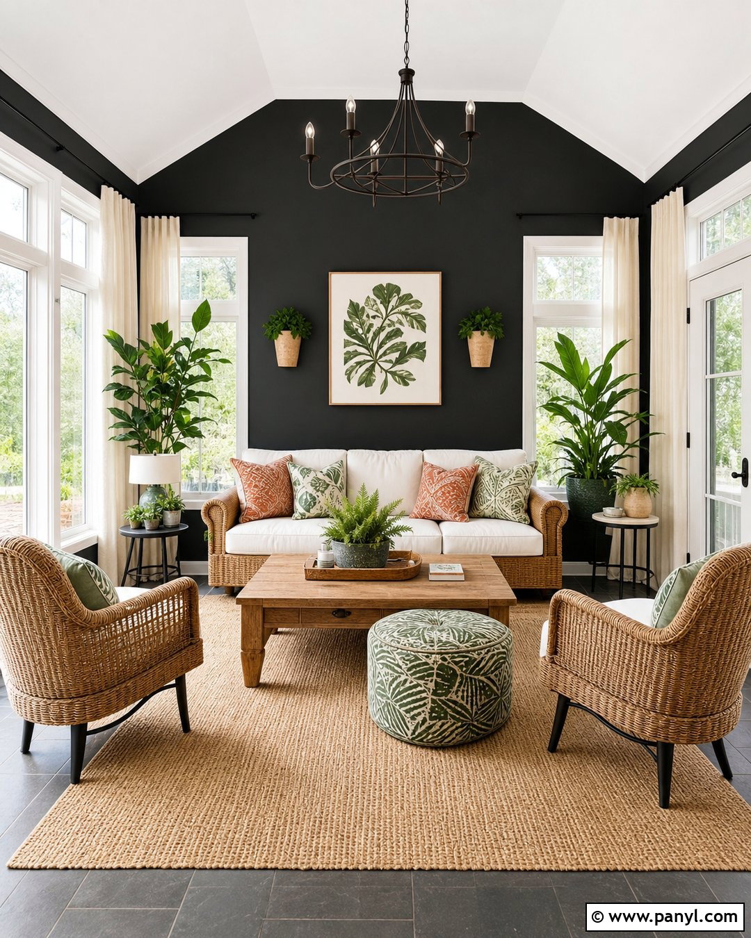 Black Wall Sunroom - 25 Room With One Black Wall Ideas