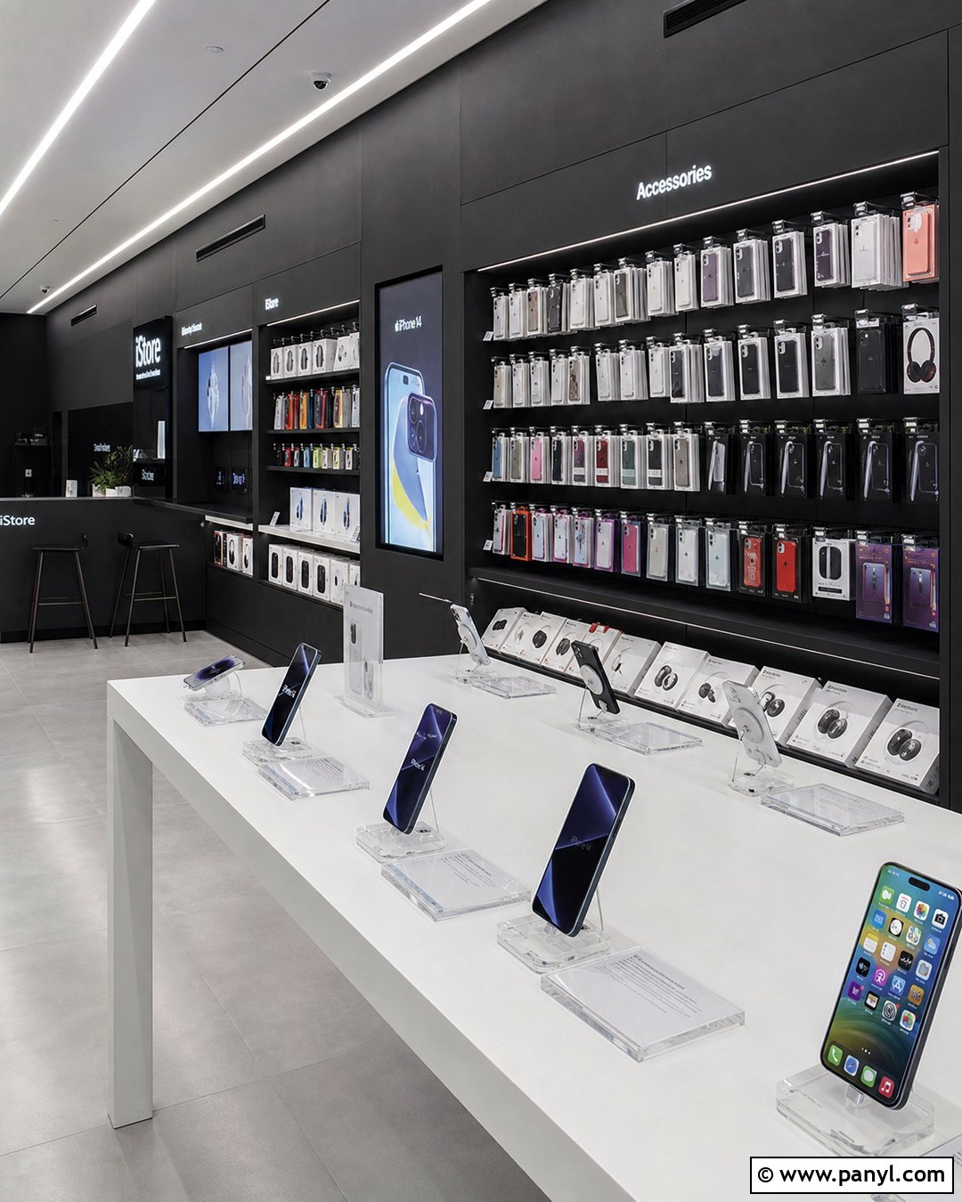 Black Wall Technology Store - 20 Black Walls Retail Ideas