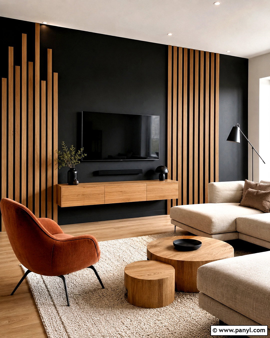 20 Black Wall With Wood Slats for a Sleek Modern Statement