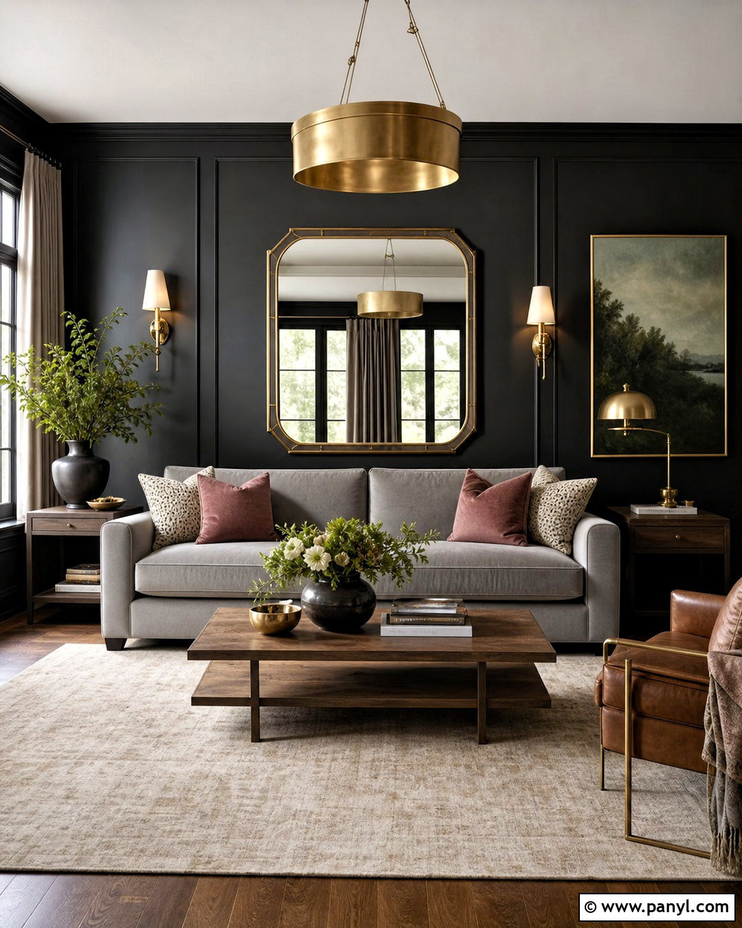 Black Wall With Gold Accents - 20 black wall background ideas