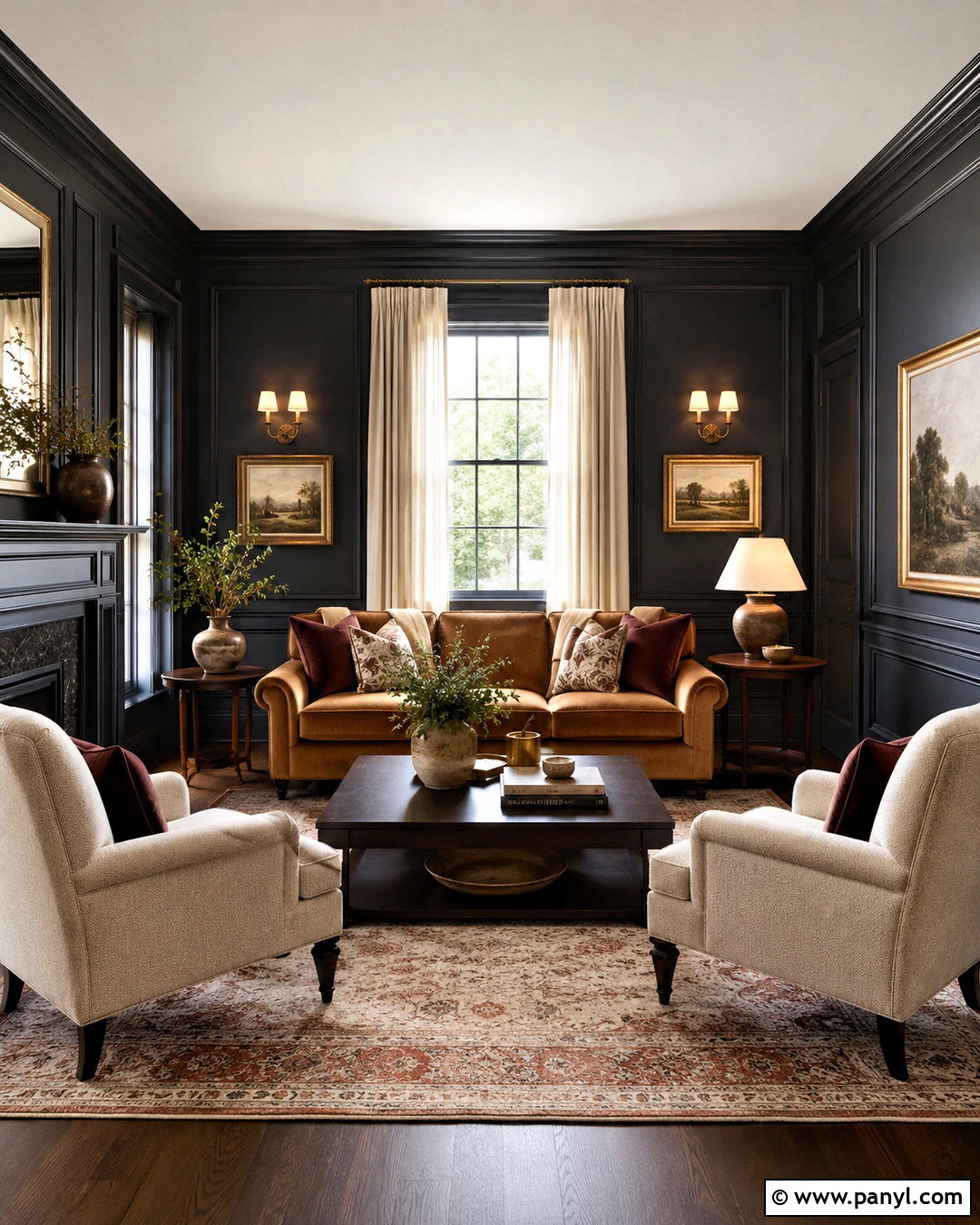 Black Wall With Picture Frame Molding - 20 black wall aesthetic ideas