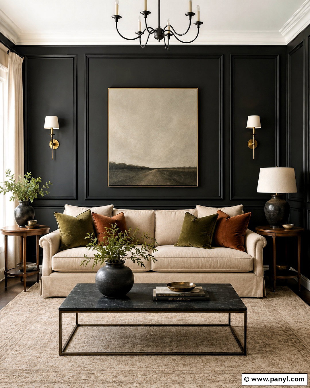 Black Wall With Picture Molding - 20 black wall decor ideas